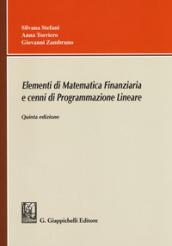 Elementi di matematica finanziaria e cenni di programmazione lineare