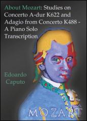 About Mozart: Studies on concerto A-dur K622 and adagio from concerto K488. A piano solo transcription