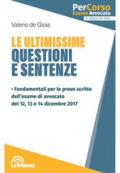 Le ultimissime questioni e sentenze