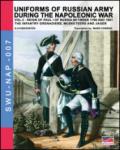 Uniforms of russian army during the napoleonic war. The infantry grenadiers, musketeers & jagers