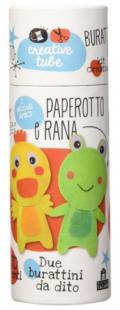 Paperotto e rana. Burattini da dito. Creative tube. Con Prodotti vari