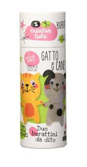 Gatto e cane. Burattini da dito. Creative tube