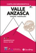 Carta escursionistica Valle Anzasca quadrante Est. Vanzone, Piedimulera. Ediz. italiana, inglese e tedesca