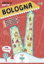 Mappa di Bologna Illustrata. Con adesivi. Ediz. italiana e inglese