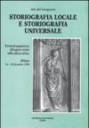 Storiografia locale e storiografia universale. Forme di acquisizione del sapere storico nella cultura antica. Atti del Convegno (Bologna, 16-18 dicembre 1999)