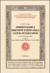 Sperimentalismo e dimensione europea della cultura di Paolo Giovio