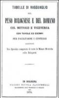 Tabelle di ragguaglio del peso bolognese e del romano col metrico e viceversa. Con tavole ed esempi per facilitarne i conteggi...