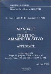 Manuale di diritto amministrativo. Appendice