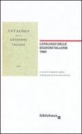 Catalogo delle edizioni Tallone 1960