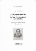 Ugo Foscolo. Antiquarj e critici-On the antiquarians and critics