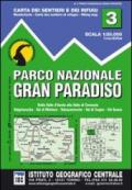 Carta n. 3 Parco nazionale Gran Paradiso. Carta dei sentieri e dei rifugi