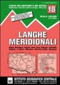 Carta n. 18 Langhe meridionali 1:50.000. Carta dei sentieri e dei rifugi