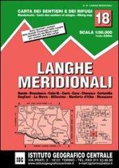 Carta n. 18 Langhe meridionali 1:50.000. Carta dei sentieri e dei rifugi