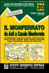 Carta n. 20 Il Monferrato 1:50.000. Carta dei sentieri e dei rifugi