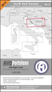 Avioportolano. VFR flight chart SE 2. South East Europe. Croatia south, Bosnia and Herzegovina. Ediz. italiana e inglese