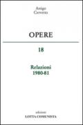 Opere. Relazioni 1980-81: 18