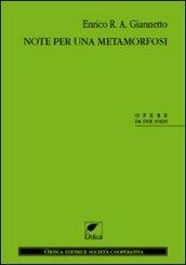 Note per una metamorfosi