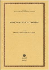 Memoria di Paolo Sambin (1913-2003)
