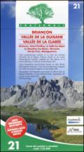 Carta n. 21. Briançon, Vallée de la Guisane, Vallée de la Clarée. Carta dei sentieri e stradale scala 1:25.000