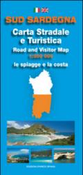 Sud Sardegna. Carta stradale e turistica. Le spiagge e la costa 1:300.000