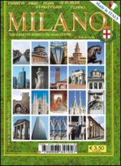 Mappa prospettica di Milano centro. Ediz. multilingue