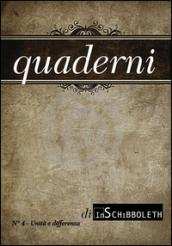 Quaderni di Inschibboleth. 4.Unità e differenza