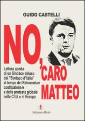 No, caro Matteo. Lettera aperta di un sindaco deluso dal sindaco d'Italia al tempo del referendum costituzionale e della protesta globale nelle città e in Europa