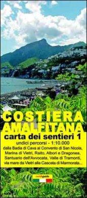 Mappa dei sentieri della costiera amalfitana. Scala 1:10.000