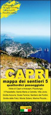 Mappa dei sentieri di Capri. Scala 1:10.000. Ediz. multilingue: 5