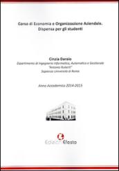 Corso di economia e organizzazione aziendale. Dispensa per gli studenti