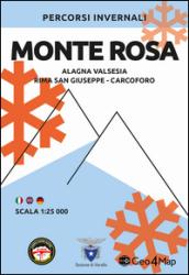 Percorsi invernali Monte Rosa. Alagna Valsesia, Rima S. Giuseppe e Carcoforo. Scala 1:25.000. Ediz. italiana, inglese e tedesca