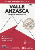 Carta escursionistica Valle Anzasca. Scala 1:25.000. Ediz italiana, inglese, tedesca e francese. Vol. 6: Quadrante est: Vanzone, Piedimulera.