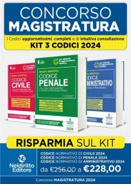 Concorso Magistratura 2024. Kit 3 codici: Codice Civile-Codice Penale-Codice Amministrativo