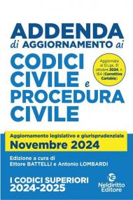 Addenda di aggiornamento ai codici civili e procedura civile