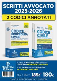 Kit codice civile e codice di procedura civile annotato con la giurisprudenza per l'esame di avvocato 2025-2026