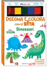 Dinosauri. Disegna e colora con le dita. Ediz. a colori. Ediz. a spirale. Con 5 5 inchiostri colorati per dita
