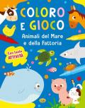 Animali del mare e della fattoria. Coloro e gioco. Ediz. a colori. Con 12 pennarelli