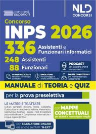Concorso 336 INPS per 248 assistenti e 88 funzionari informatici. Manuale con teoria e quiz 2026