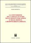 La conversione del capitale in euro nelle società per azioni e nelle società a responsabilità limitata