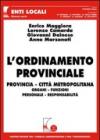 L'ordinamento provinciale. Provincia, città metropolitana, organi, funzioni, personale, responsabilità