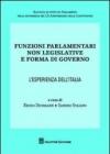 Funzioni parlamentari non legislative e forma di governo