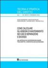 Come calcolare gli assegni di mantenimento nei casi di separazione e divorzio