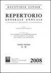 Repertorio generale annuale di legislazione, bibliografia, giurisprudenza 2008