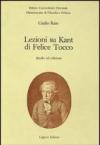 Lezioni su Kant di Felice Tocco. Studio ed edizioni