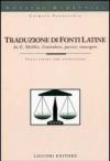 Traduzione di fonti latine. Contrahere, pacisci, transigere. Testi latini con traduzione