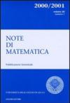 Note di matematica. 20.