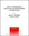 Nota zawierajaca wskazania duszpasterskie na rok wiary-Nota con indicazioni pastorali per l'anno della fede