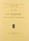 La citazione di opere a stampa e manoscritti