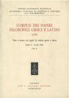 Corpus dei papiri filosofici greci e latini. Testi e lessico nei papiri di cultura greca e latina. Vol. 1\1: Autori noti.