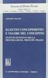 Illecito concepimento e valore del concepito. Statuto punitivo della procreazione, principi, prassi